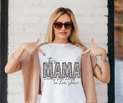 Mama Heart on Sleeeves, DTF Transfer
