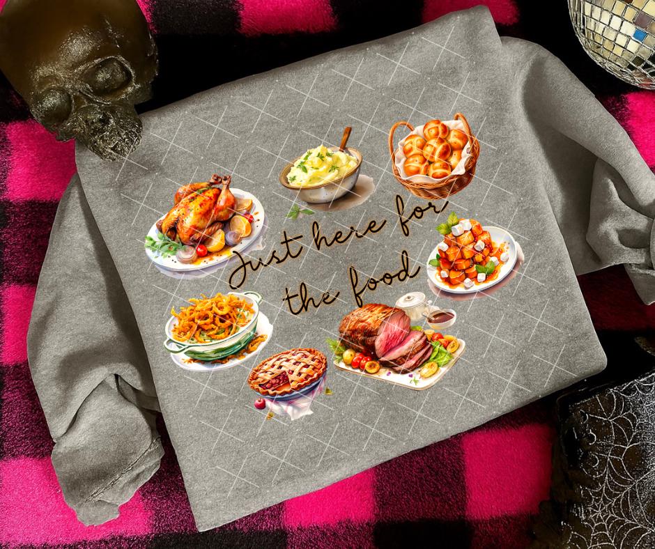 Here For The Food, Christmas, DTF Transfer