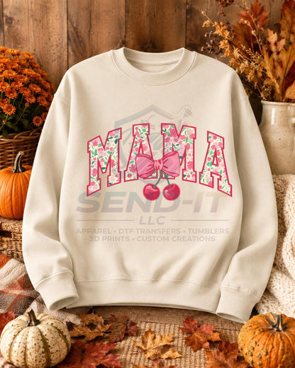 Mama, Cherry, Bow, DTF Transfer