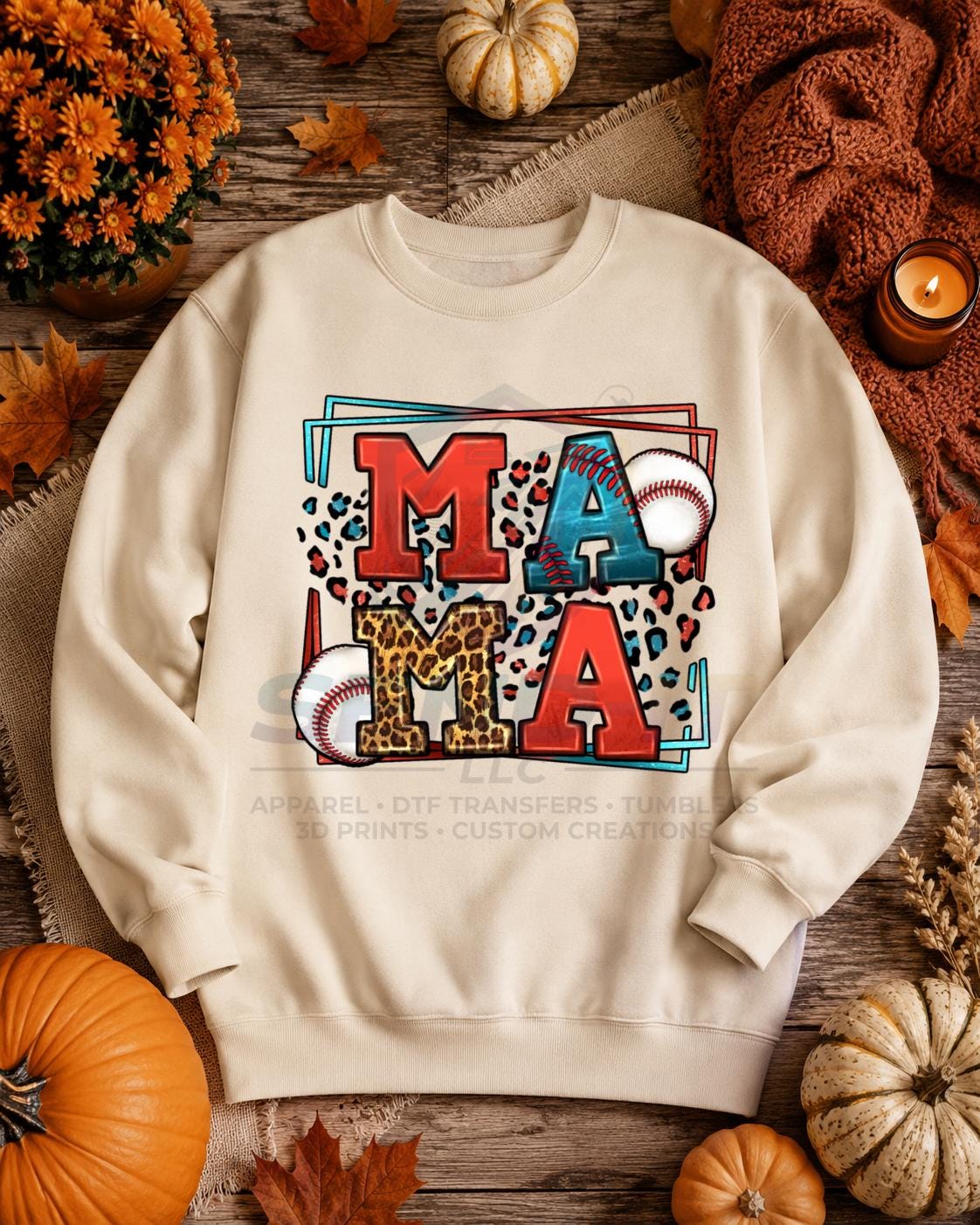 Baseball, Mama, DTF Transfer