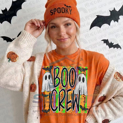 Boo, Crew, Halloween, Ghost, DTF Transfer