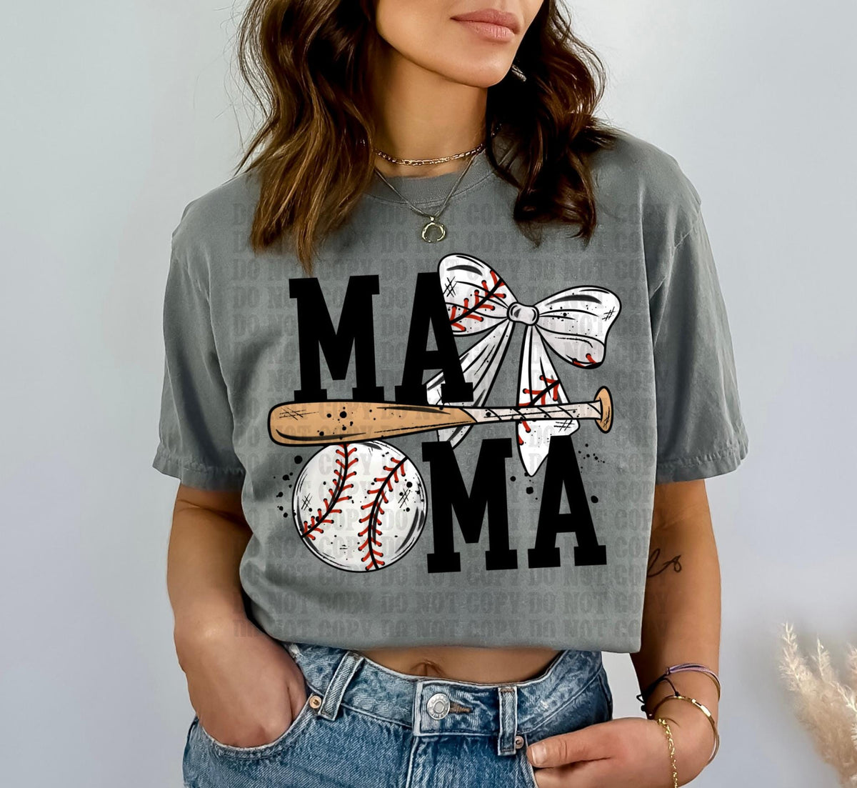 Mama, Baseball, DTF Transfer
