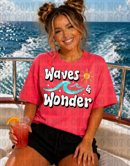 Waves, Wonder, DTF Transfer