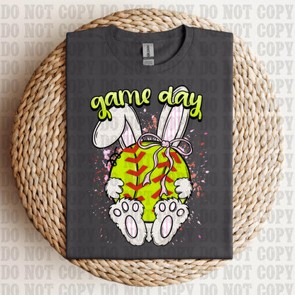 Game Day, Softball, Bunny, DTF Transfer
