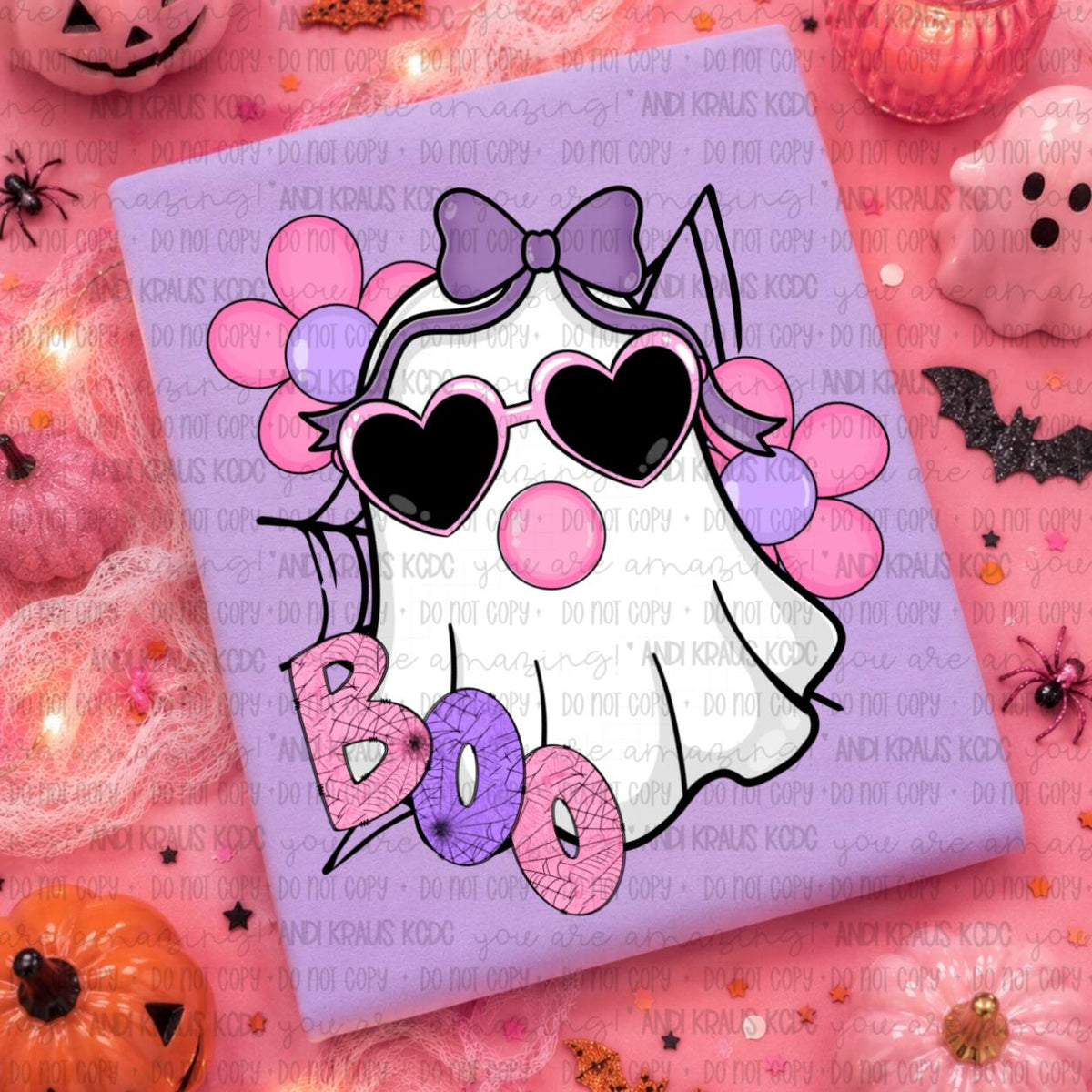 Boo, Ghost, Halloween, DTF Transfer