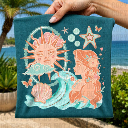 Girl, Ocean, DTF Transfer