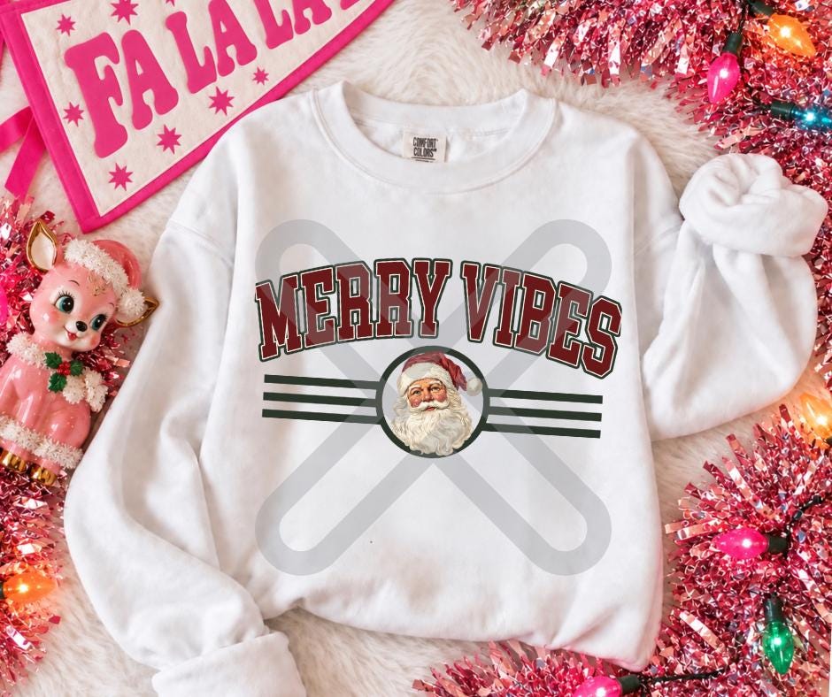Merry, Vibes, Christmas, DTF Transfer