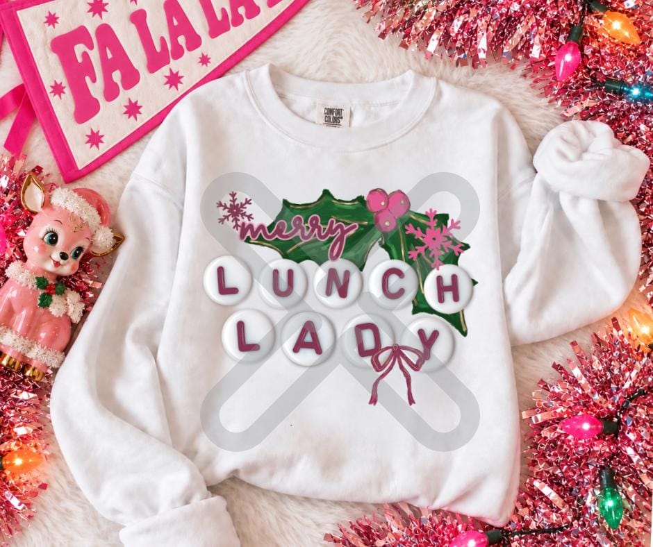 Merry, Lunch Lady, Christmas, DTF Transfer