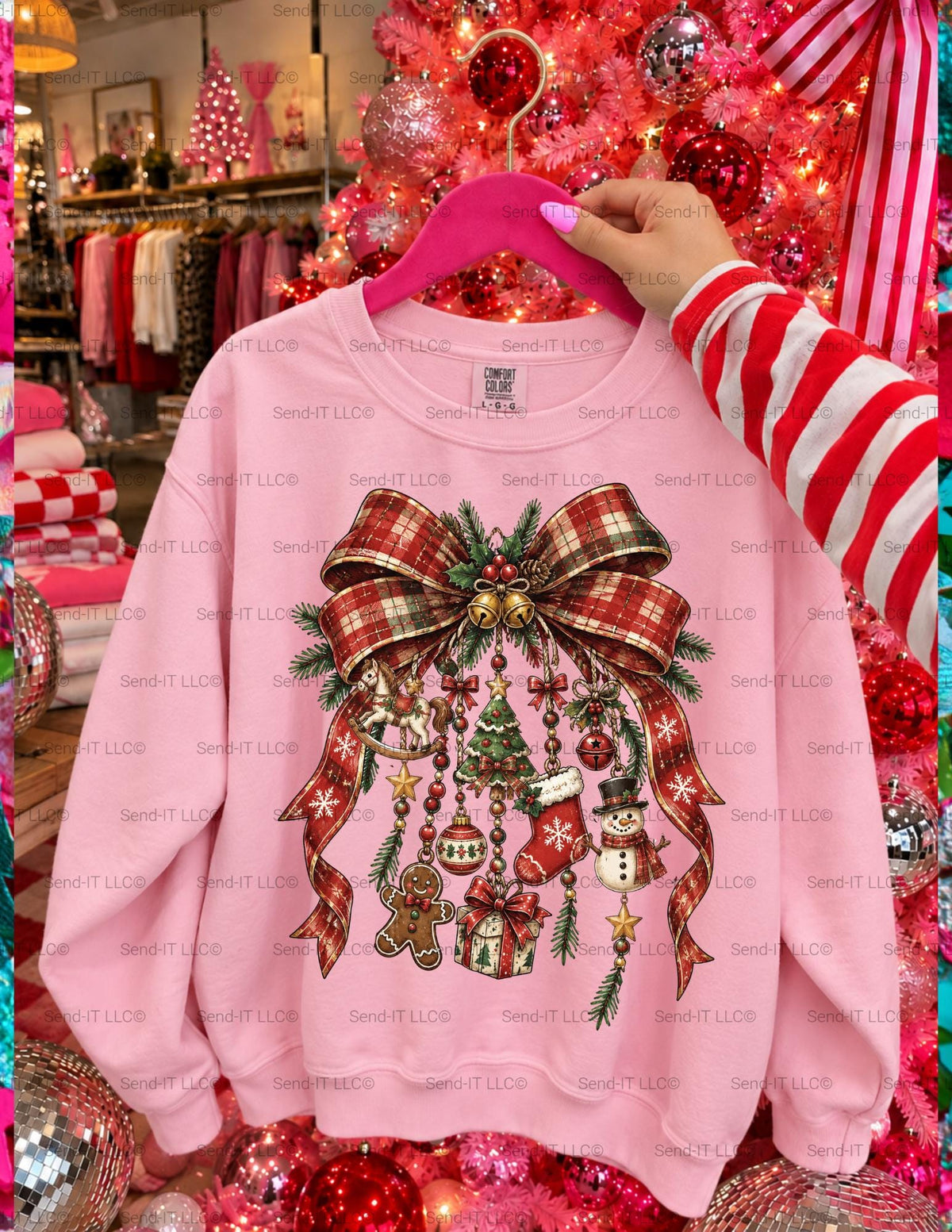 Christmas Bow, DTF Transfer
