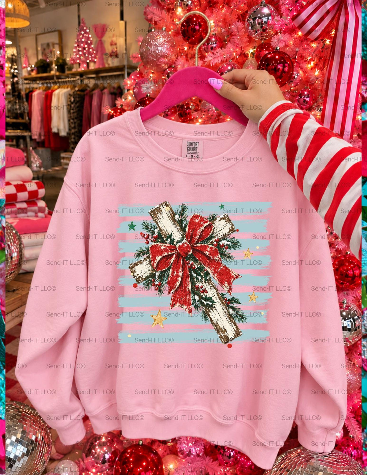 Christmas, Cross, DTF Transfer