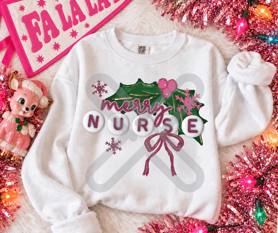 Merry, Nurse, Christmas, DTF Transfer