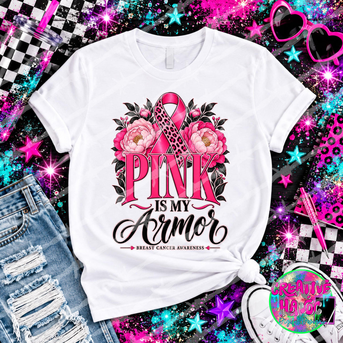 Pink Is My Armor, DTF Transfer