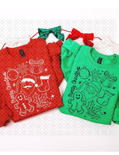 Christmas Outline, (White) DTF Transfer