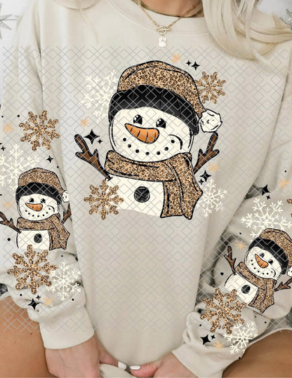 Leopard Snowman, Christmas, DTF Transfer