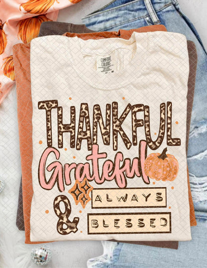 Thankful & Grateful, DTF Transfer