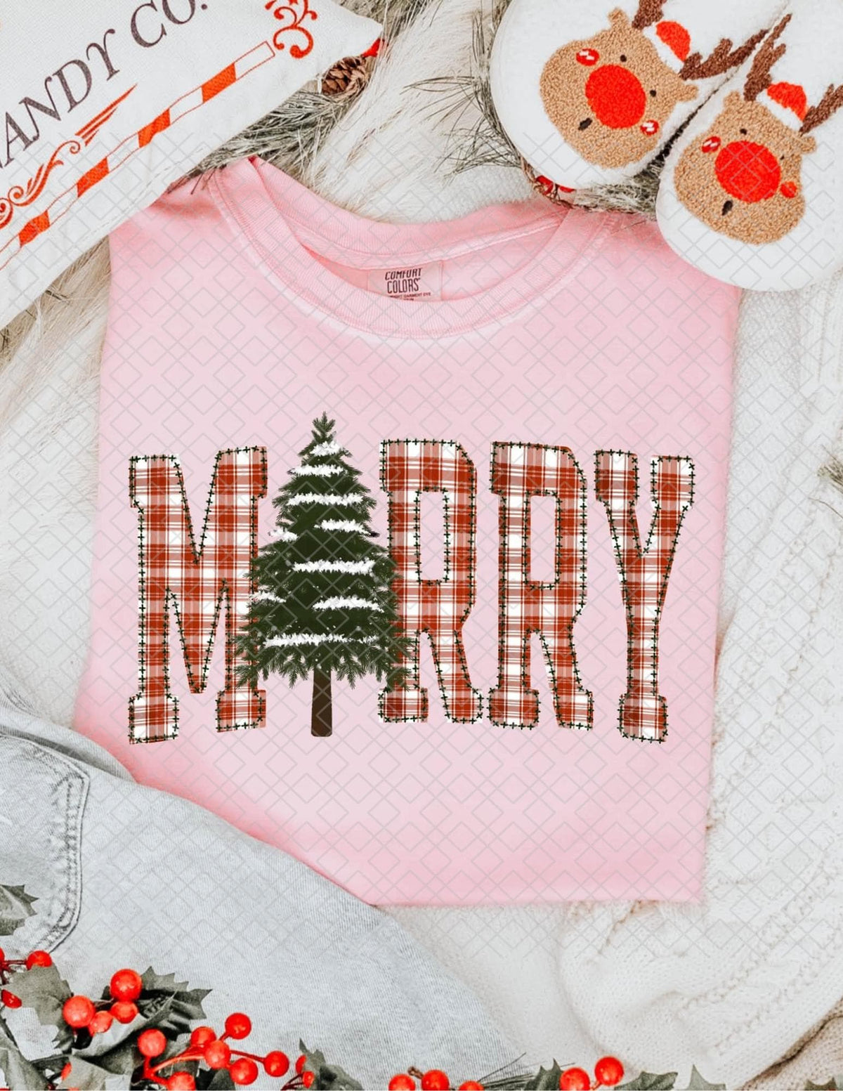 Plaid Merry, DTF Transfer