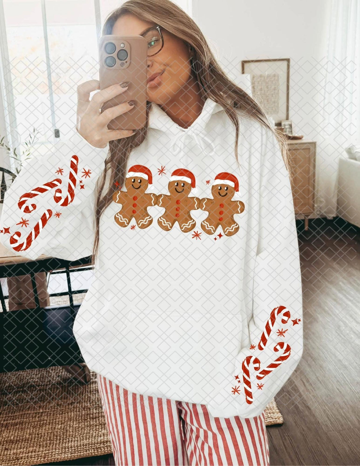 Gingerbread Santa, DTF Transfer