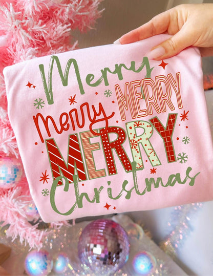 Merry, Christmas, DTF Transfer