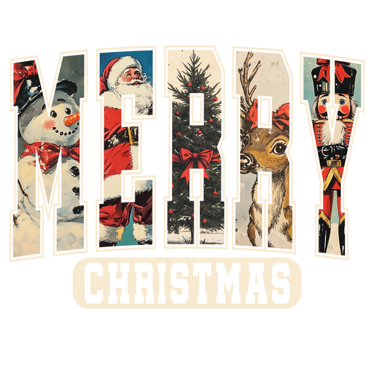 Merry Christmas Vintage White