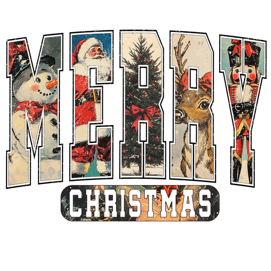 Merry Christmas Vintage Black